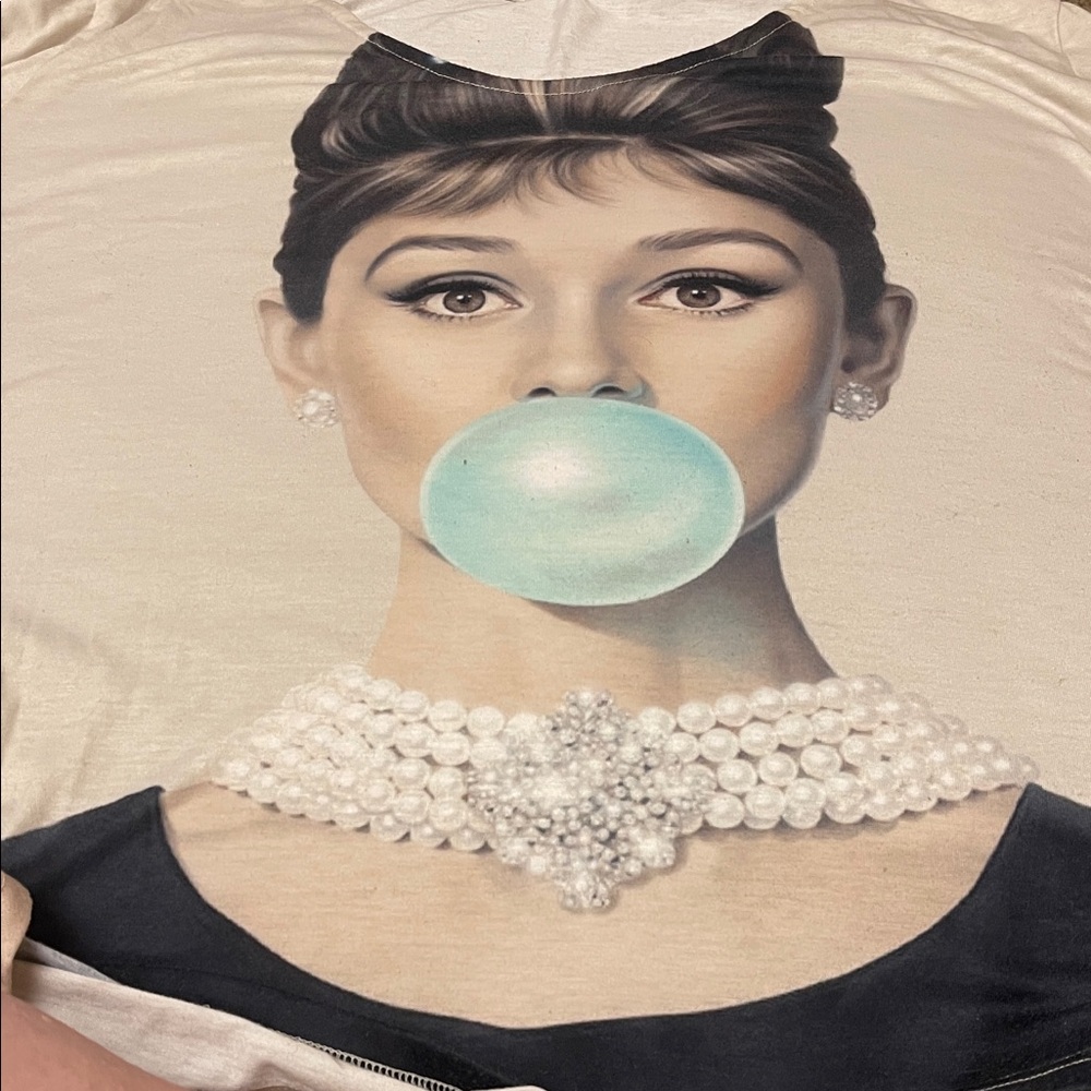 Breakfast at Tiffany’s Graphic Tee with Bubblegum Design